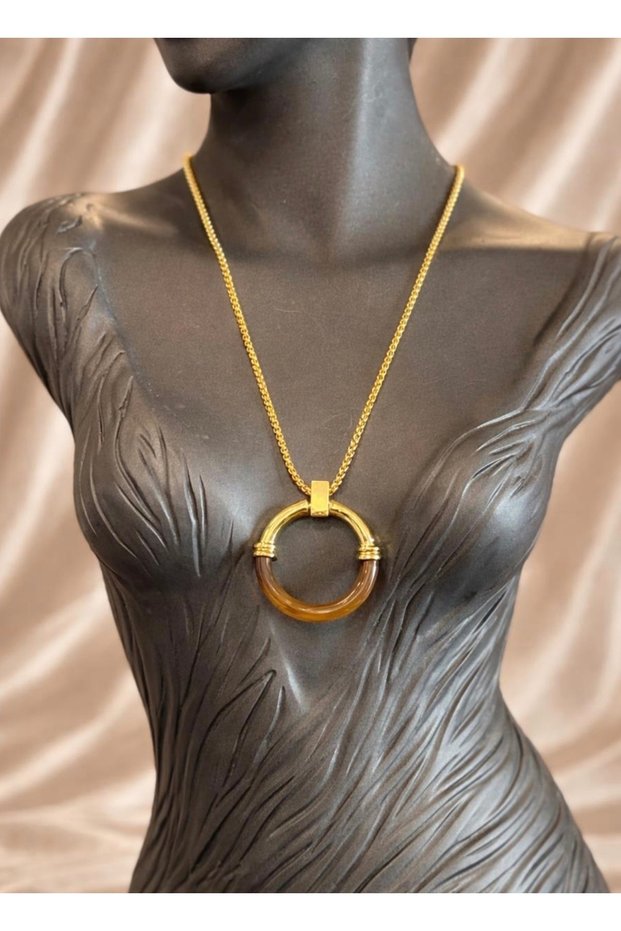 Ida Gold Chain Long Necklace with Ring End