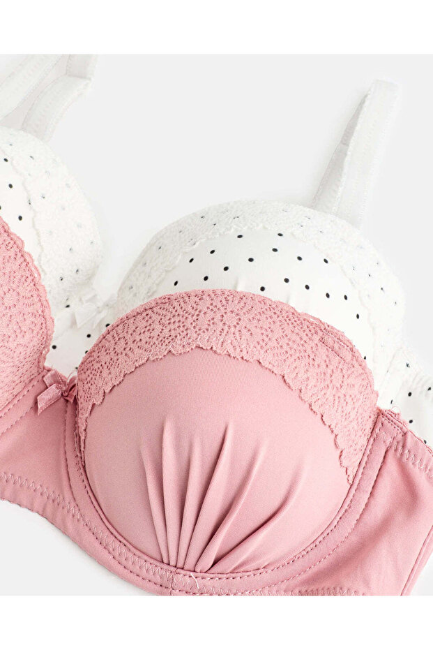 Women Assorted 2-Pack Printed & Solid Balconette Bras with Lace - 5