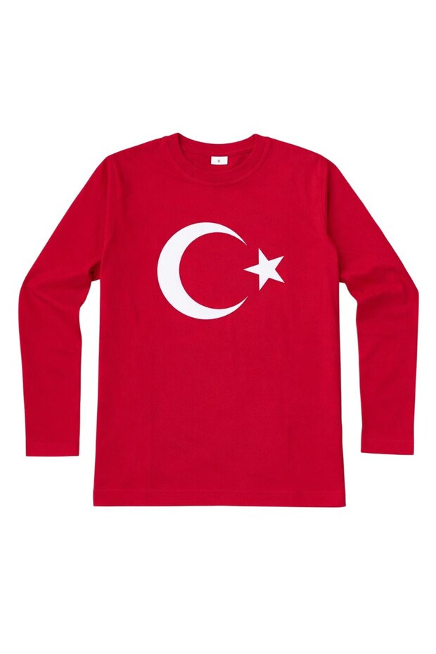 23 April Show Performance Outfit - Atatürk Printed Red Combed Cotton