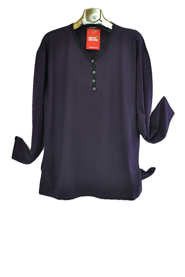 New Season Women's Collar D Lace İ Combed Cotton Blouse