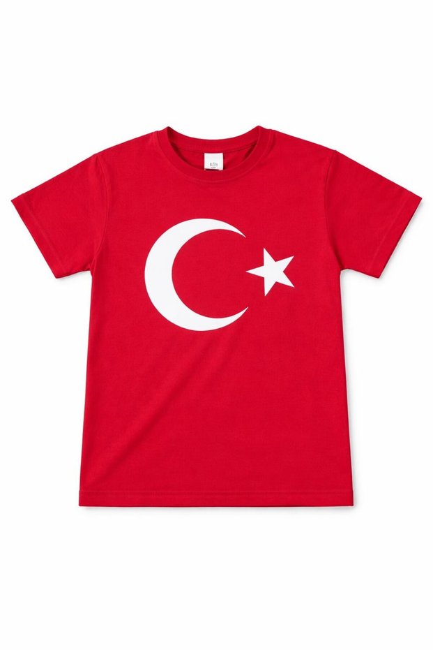 23 April Show Outfit - Ayyıldız Printed Red T-Shirt