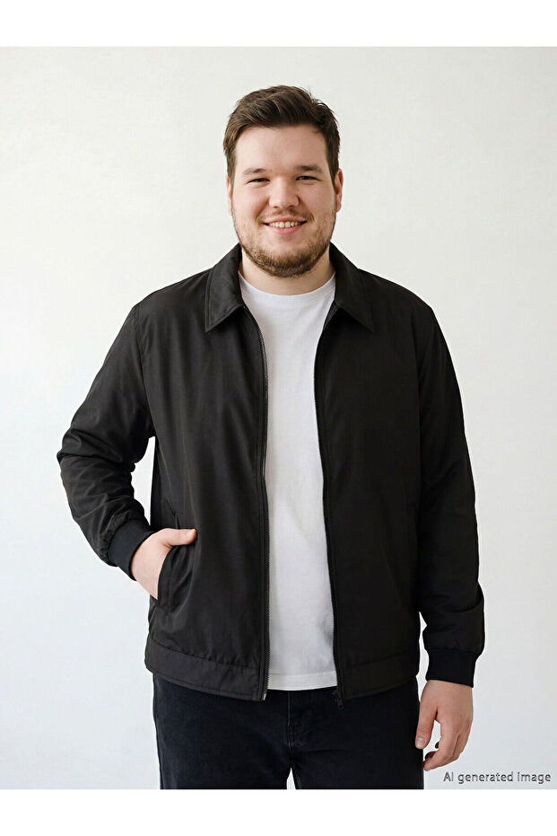 Nevavm Contrast Shirt Collar Men's Jacket