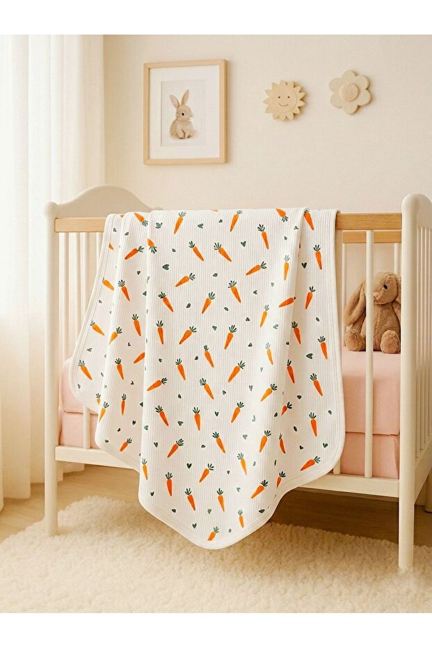 Carrot 100% Cotton Natural Cotton 80X90 cm Single Layer Baby Blanket