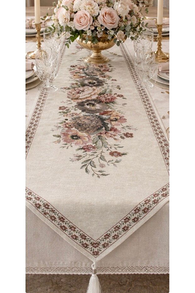 شونيلي مفرش طاولة طويل 35x170 - 2