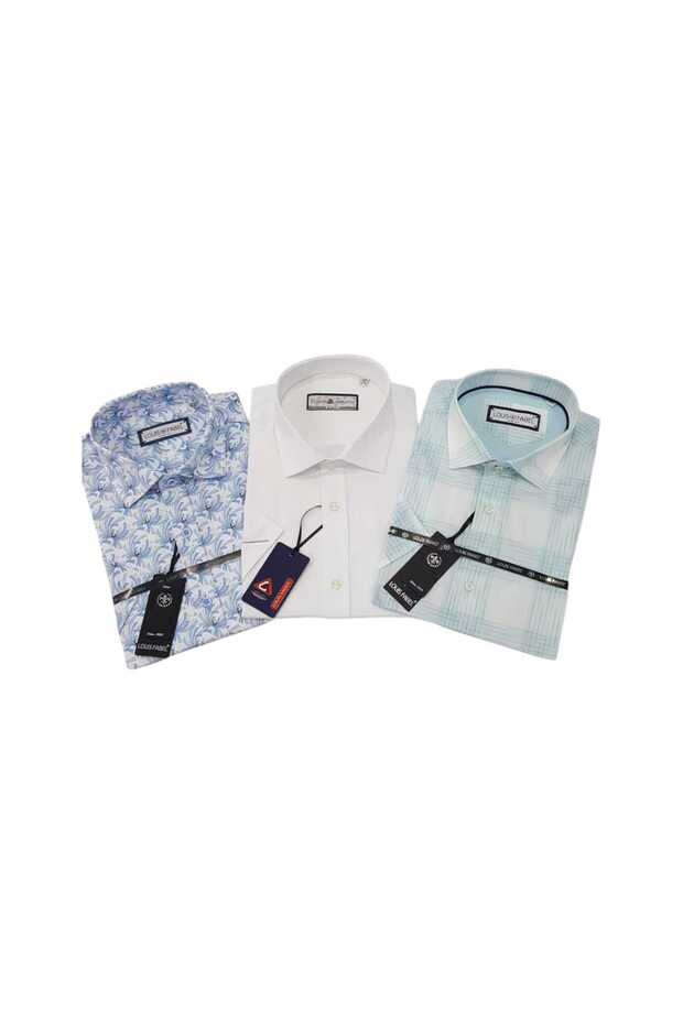 3-Piece Slim Fit Men's Short Sleeve Shirt Set – Size m