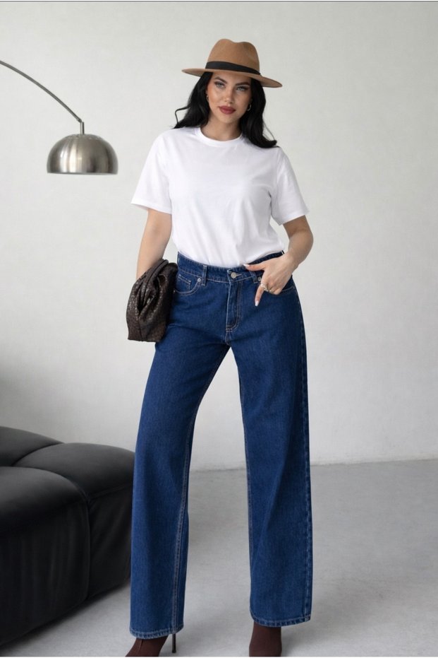 Women's High-Waist Jean Denim Palazzo Pants
