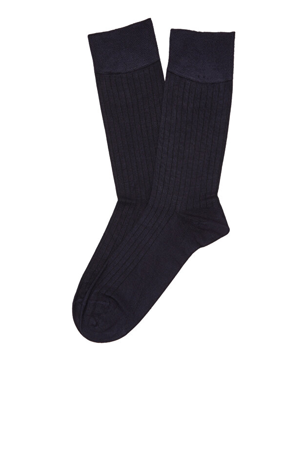 Lacivert Erkek İnce Bambu Çorap - 1