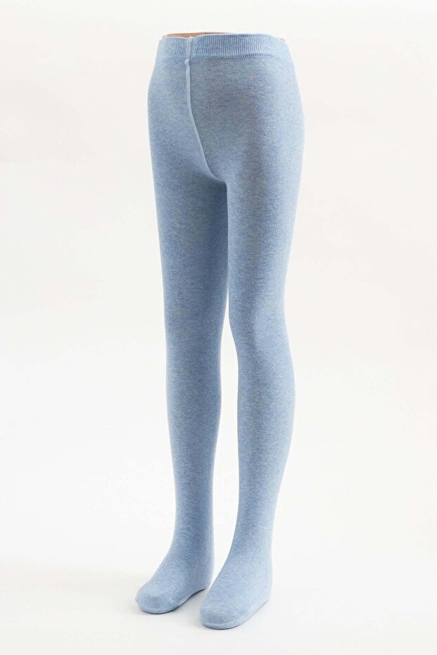 Cotton children's pantyhose blue melange