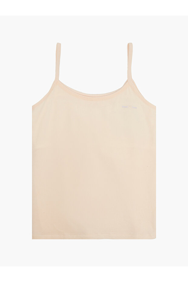 Girls Beige Cotton Vest