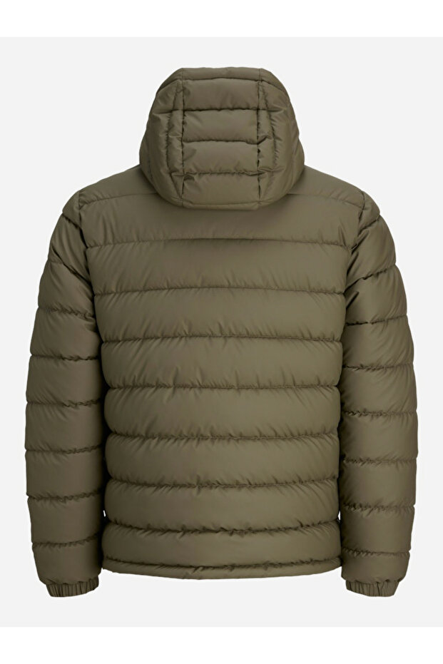 جاكيت مبطن بسحاب بلون الزيتوني السادة - 3