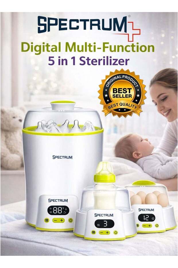 Digital Multi-Function Smart 5-in-1 Baby Bottle Steam Sterilizer & Warmer