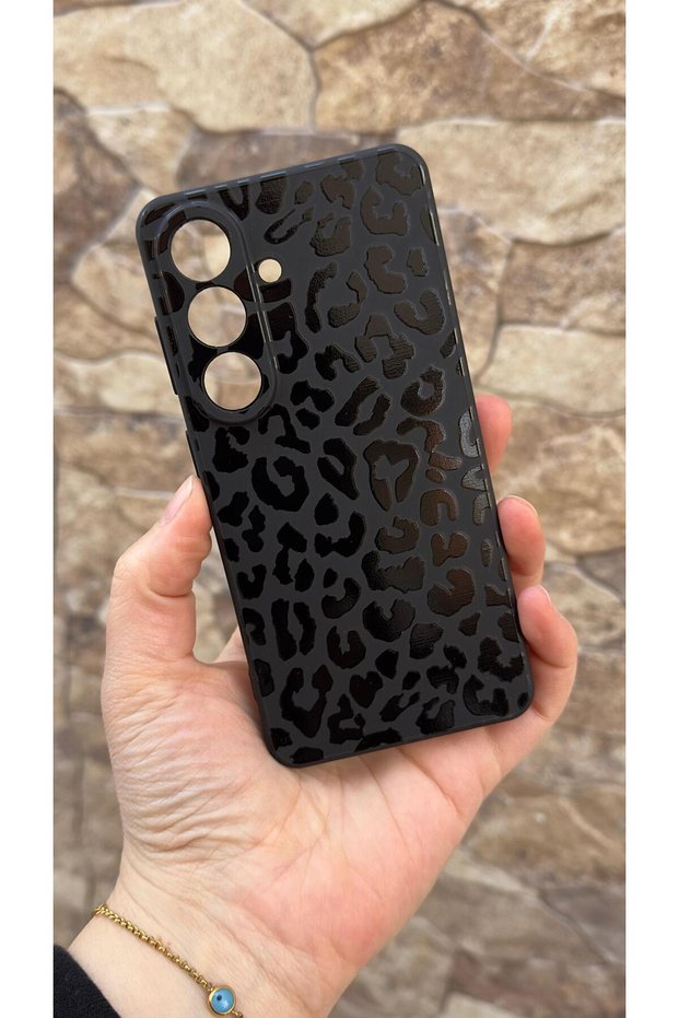 Samsung Galaxy S26 Compatible Leopard Printed Pack Silicone Shock-Absorbing Classic Protected Rubber Case