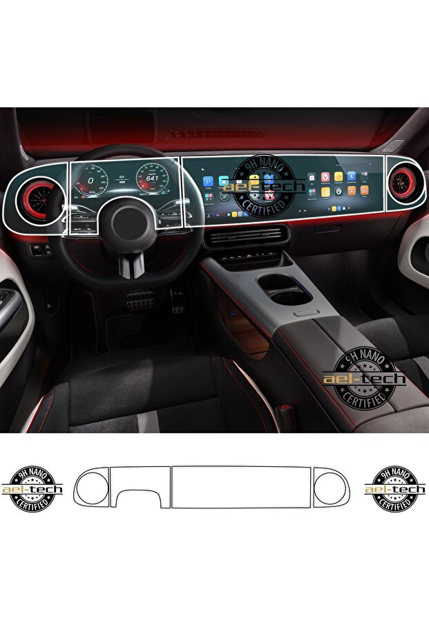 Mercedes Cla/Glc Ev Compatible Digital Instrument and Navigation 9H Nano Screen Protector Set of 4 2025-2026