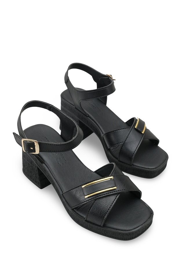 Larissa Diva Women's Heeled Sandals 0012342 Black