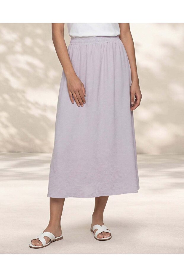 Women Lilac Casual Maxi Skirt