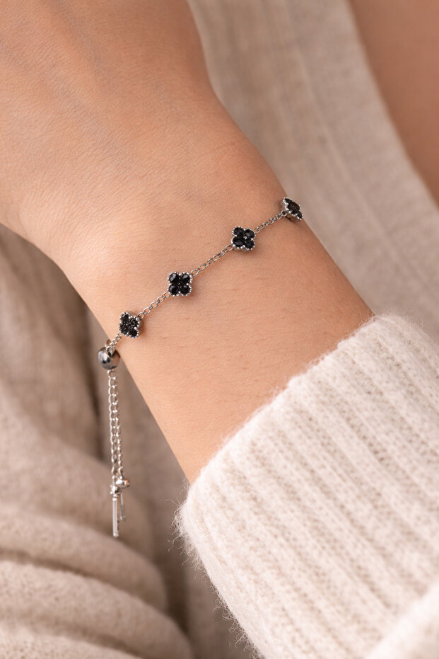 Minimal Yonca Taşlı Bileklik - 1