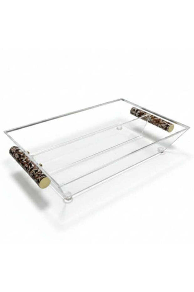 صندوق تخزين مستطيل شفاف من أكريليك ذو قسمين للحلوى والوجبات الخفيفة - 2