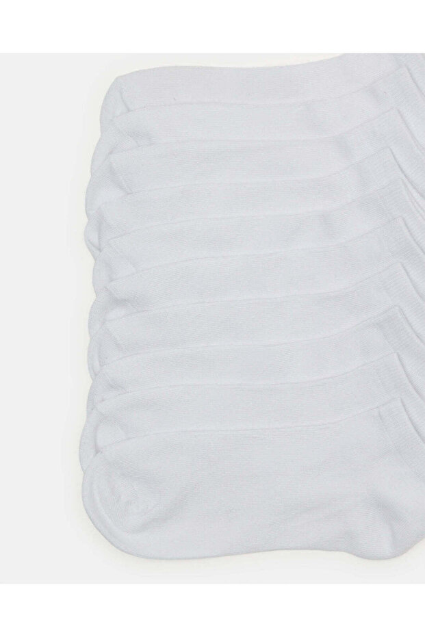 Women White/Grey Basic 10 Pack Ankle Socks - 2