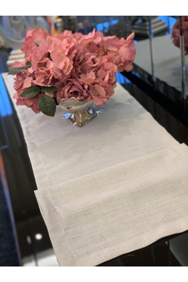 لمّاع رمادي مفرش طاولة طويل 40x150 سم - 2