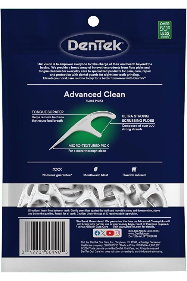 Triple Clean Mint Floss Picks (5 Count Pack, Multi) - 4