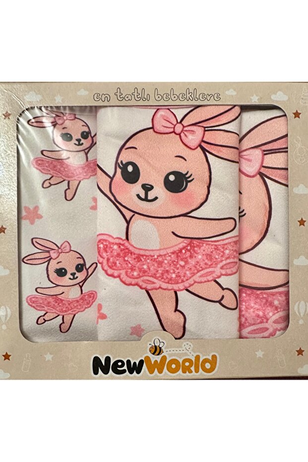 Newworld Ballerina Rabbit Patterned Piece Bib Set
