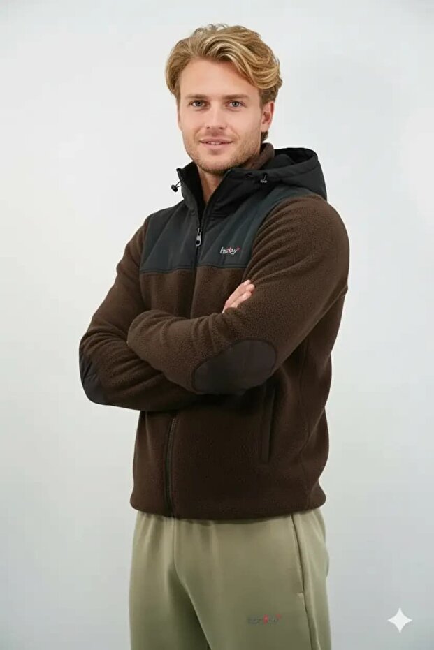 New Season Coated Hooded Men's Fleece Jacket