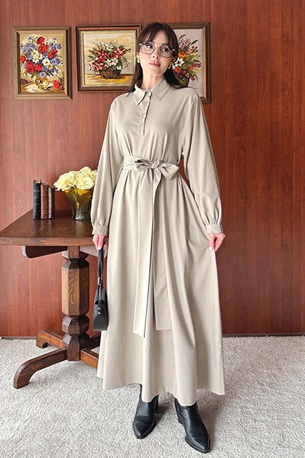 Vizon Vintage Elbise - 4