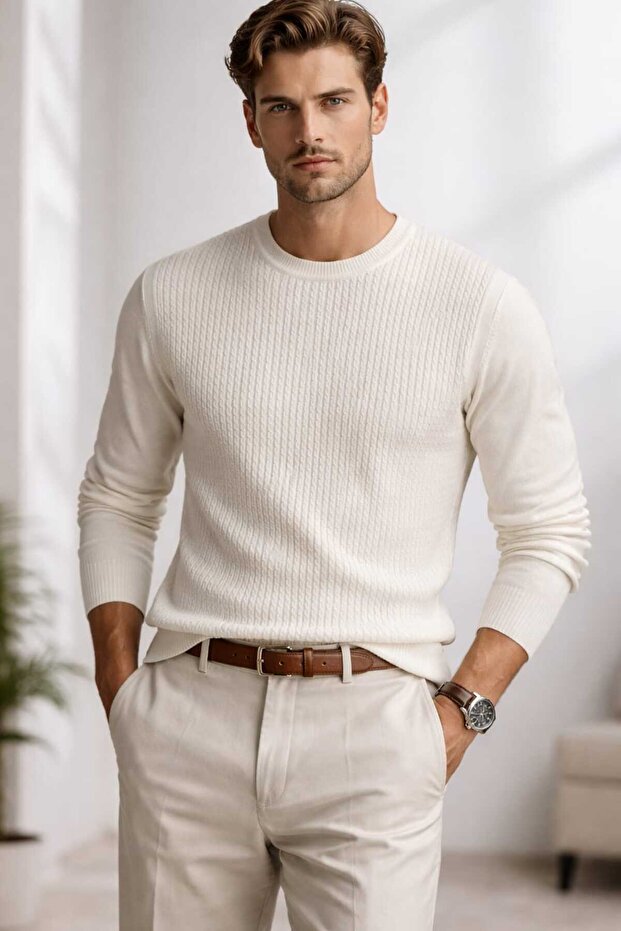 MEN'S CREW NECK KNITWEAR SWEATER