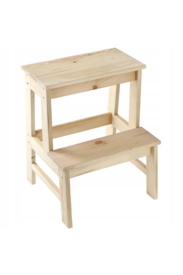 Wooden Kitchen Stool 50cm Platform with Steps Solid - 8