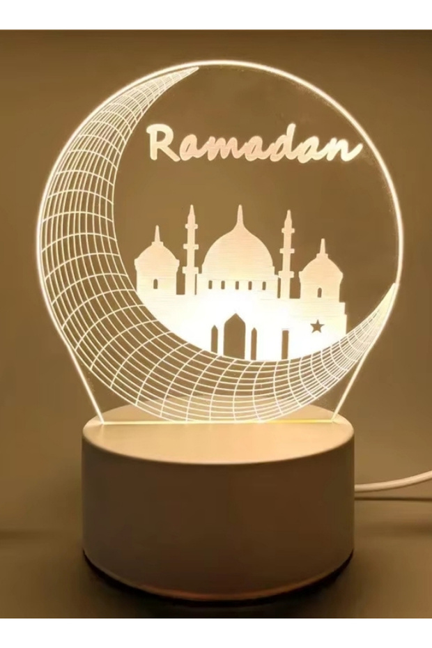 مصباح ليلي ثلاثي الأبعاد رمضان وعيد 7 تصاميم إسلامية بإضاءة دافئة USB