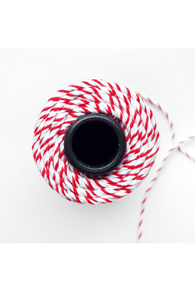 Package String, Red-White 200 Meters (Marteniçka String, Gift Packaging String, Packing String) - 2
