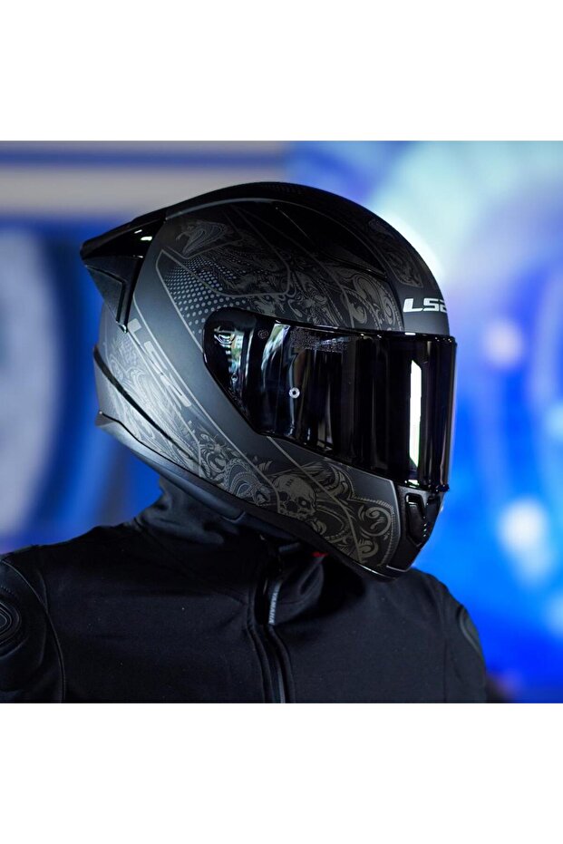 Rapid 2 Race Crypt Mat Siyah Kask ve Şeffaf Vizör - 7