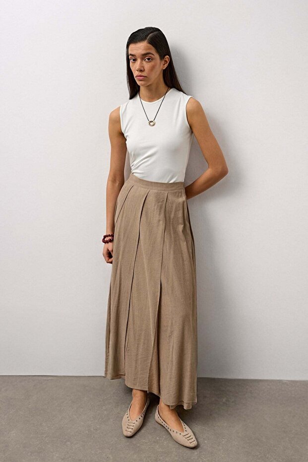 Vizon Parçalı Astarlı Etek - 4