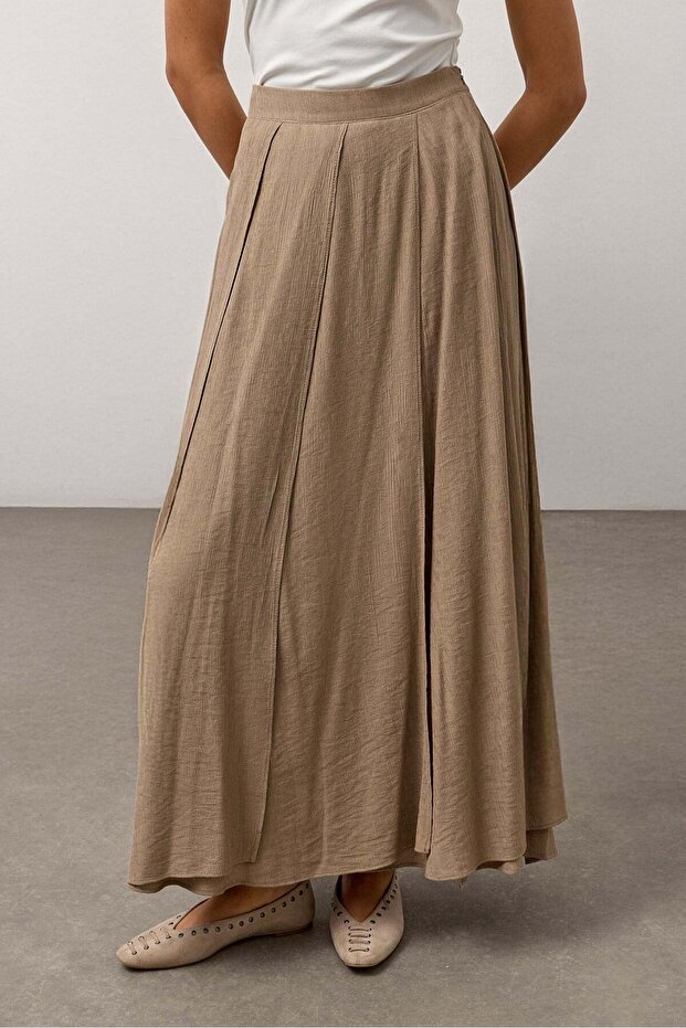 Vizon Parçalı Astarlı Etek - 3