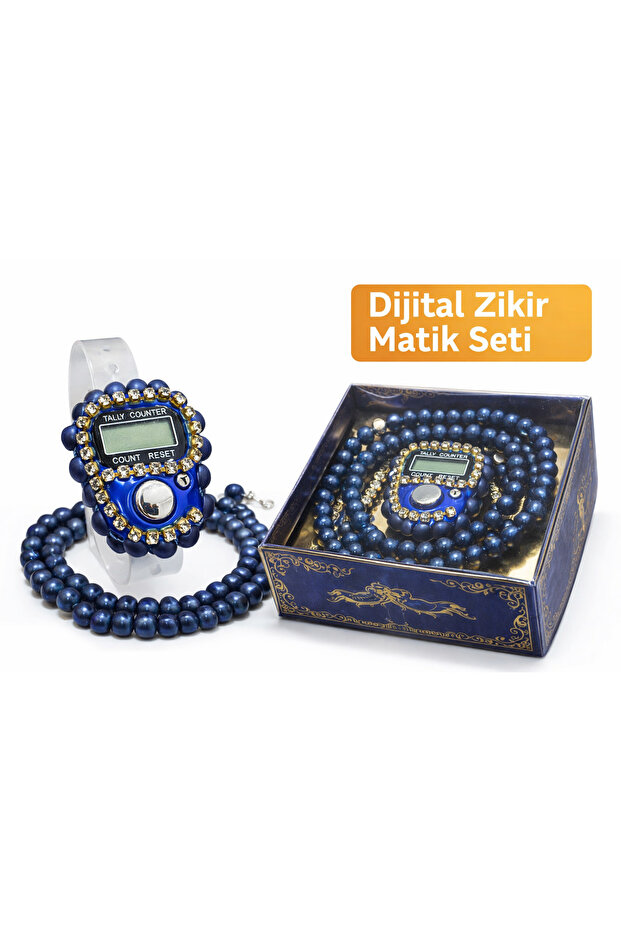 Boxed Zikirmatik Prayer Beads Set – Digital Zikir Counter Ring Model, 99 Prayer Beads, Hajj Umrah Gift L