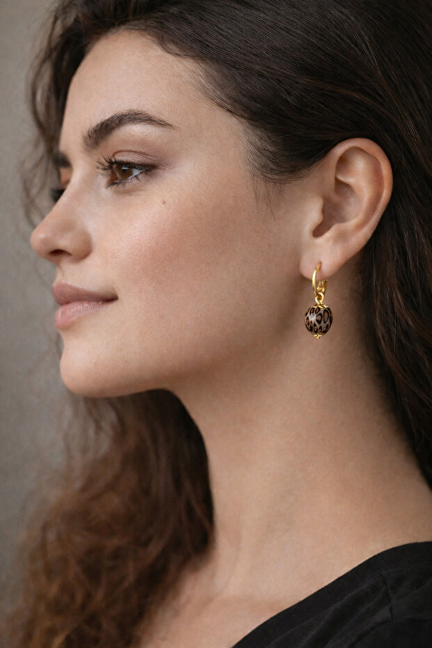 Leopar Desenli Küpe - 2