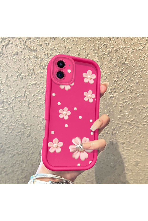 iPhone 12 Plain Floral Case, High Quality Silicone, Shockproof, Stylish