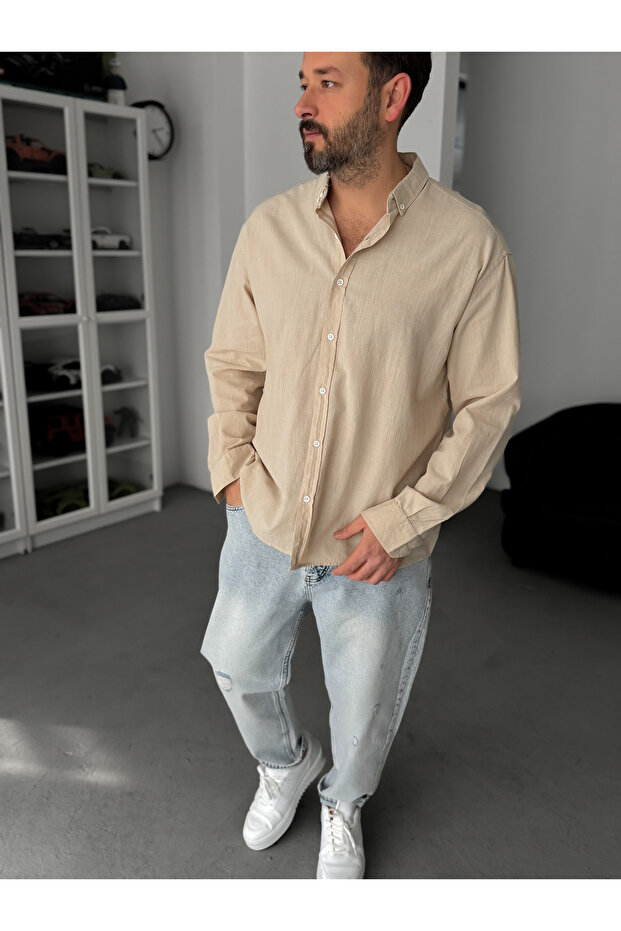 Cămașă Bej Fresh Fabric basic G-5138/12 - 1