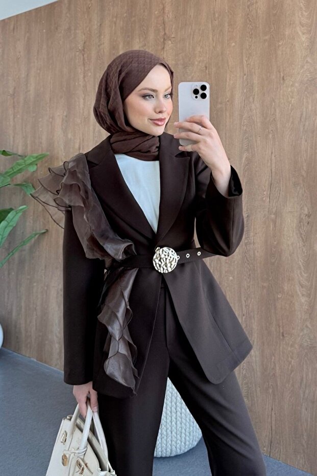 Ruffle Set Brown - 2