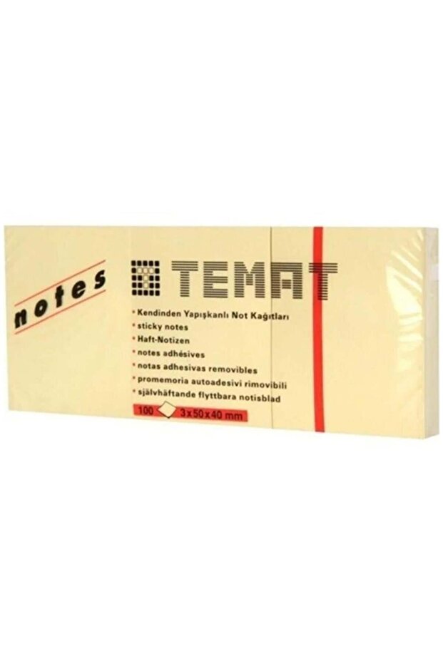ورق ملاحظات لاصق 100 قطعة أصفر باستيل 3x50x40 مم 11230