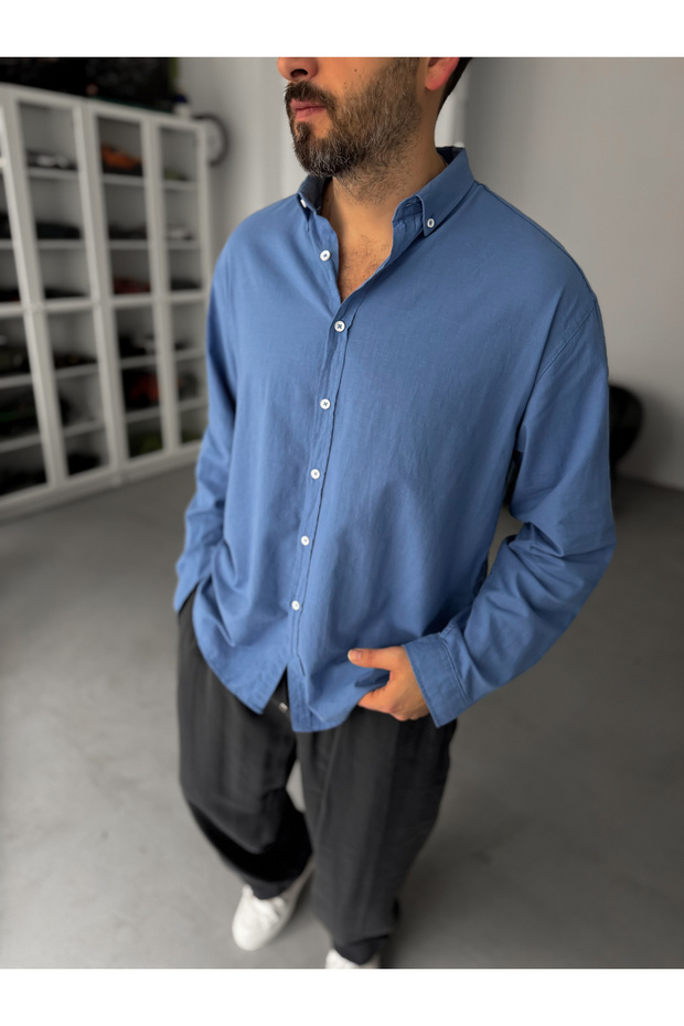 Cămașă Blue Fresh Fabric basic G-5138/12 - 3