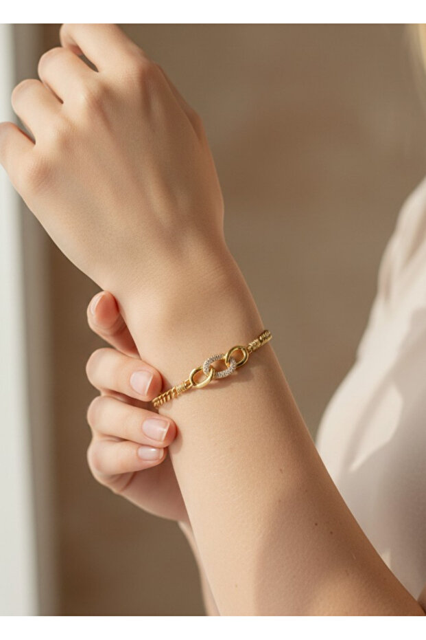 Xuping Gold Stone Infinity Chain Shine Bracelet - 26Xpb25