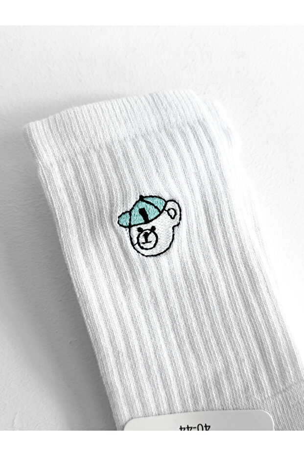 Бяла мечка бродирани чорапи - 2