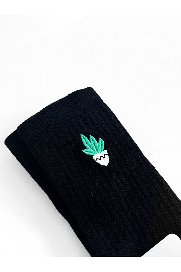 جوارب سوداء أزرق بلون الكوبالت i مطرز - 2