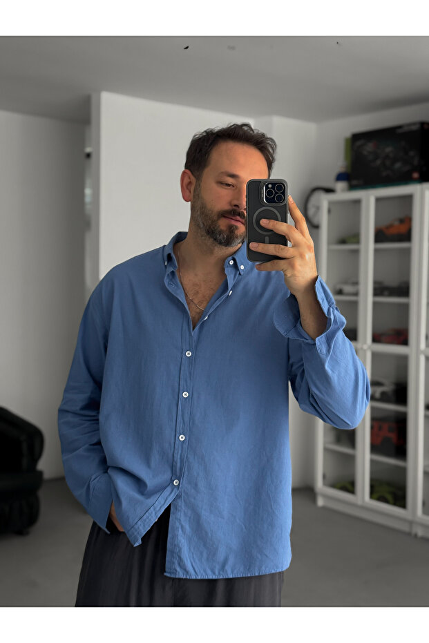 Cămașă Blue Fresh Fabric basic G-5138/12 - 4