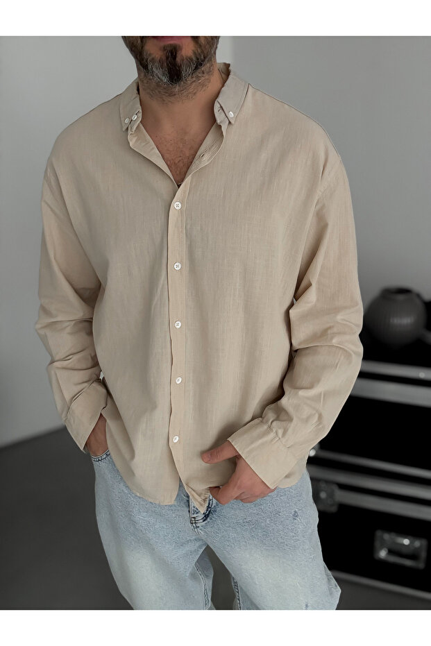 Cămașă Bej Fresh Fabric basic G-5138/12 - 6