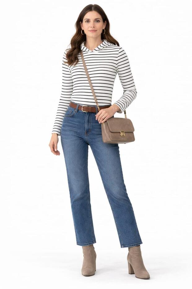 Striped Hooded Sweatshirt (B25-00270)