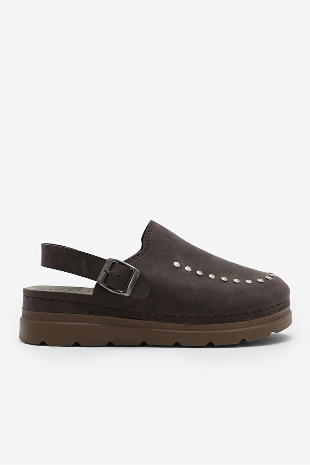 Women's Brown Comfortable Fit Stone Shoes Buckled Sandals