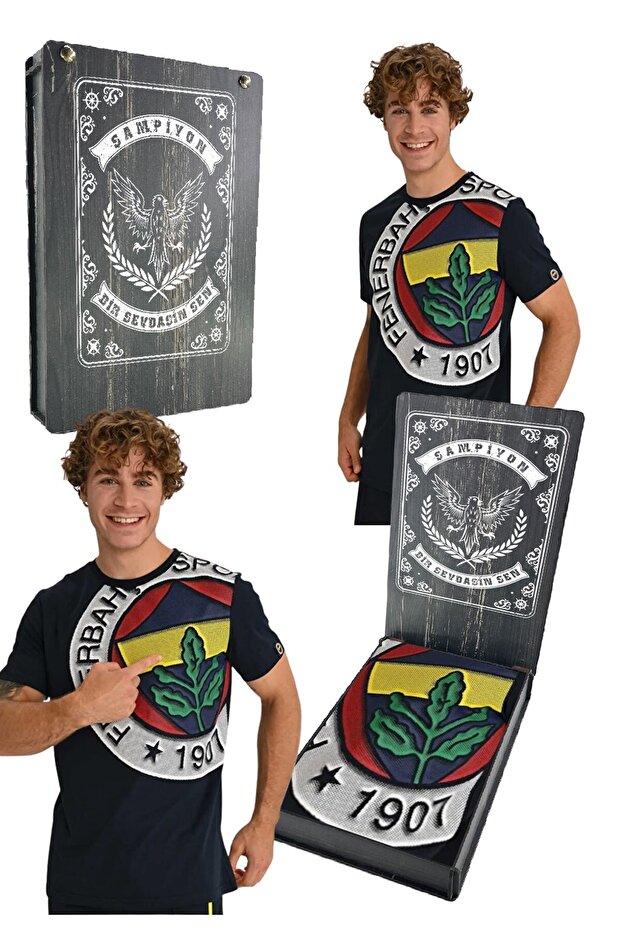 Men's Tribun Six Color Logo T-Shirt with Laser Printed Gift