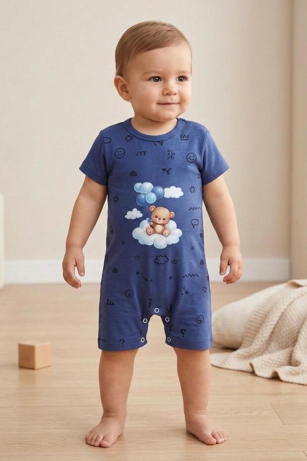 Teddy Bear Printed Unisex Baby Rompers Cotton